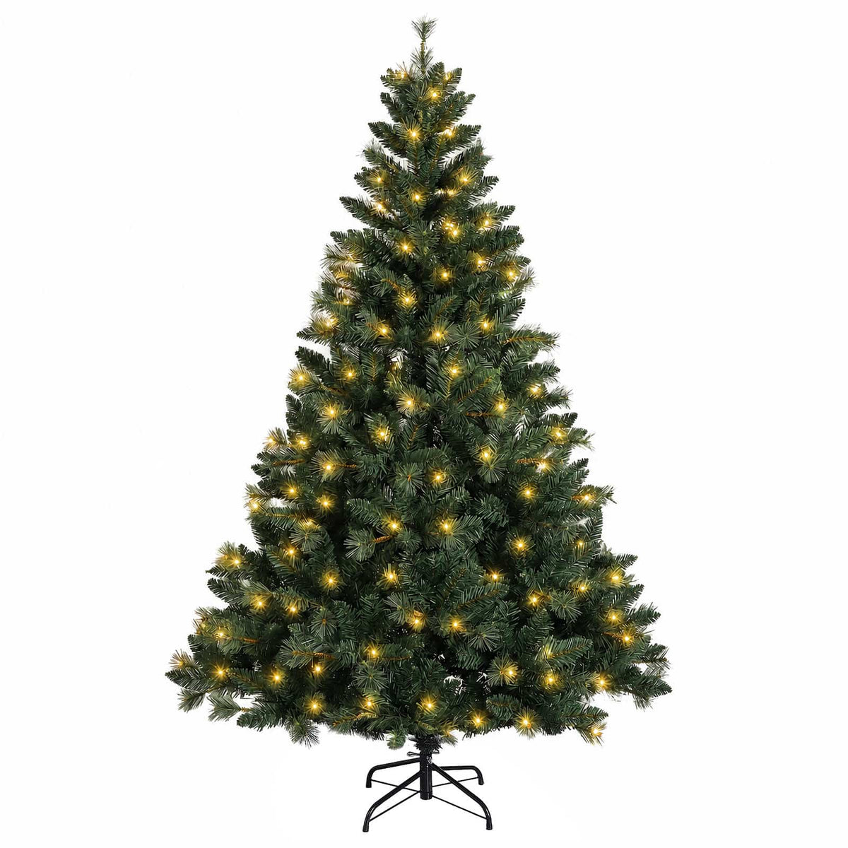 vidaXL Artificial Hinged Christmas Tree 120 cm 150 LEDs Warm White 4
