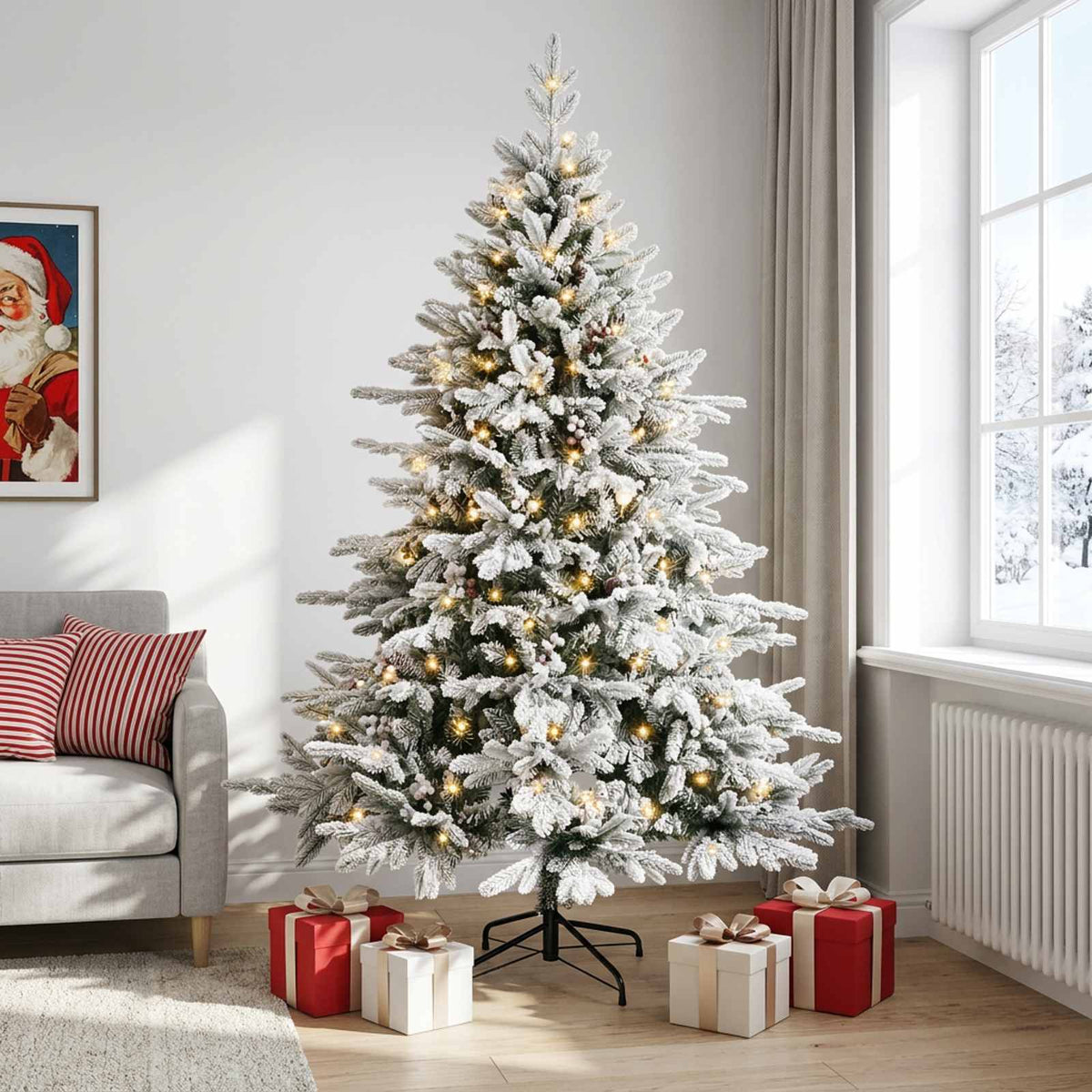 Artificial Christmas Tree Bauble LEDs Green White