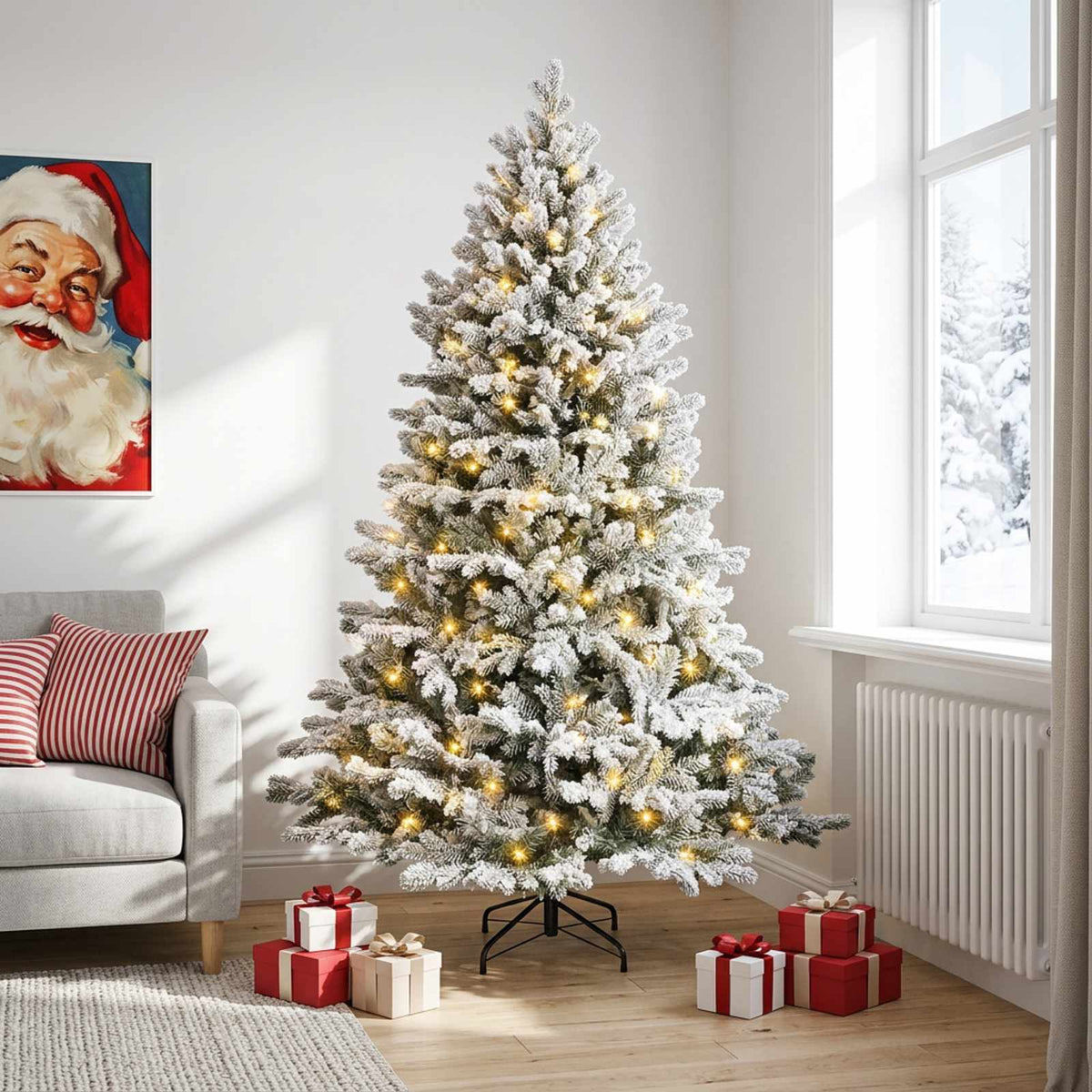 Artificial Christmas Tree Bauble LEDs Green White