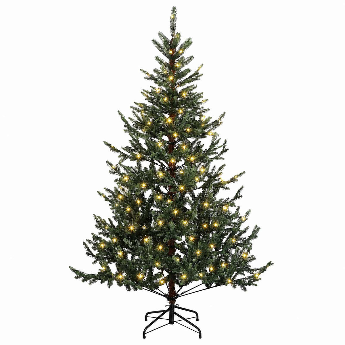 vidaXL Artificial Hinged Christmas Tree 120 cm 150 LEDs Warm White 4