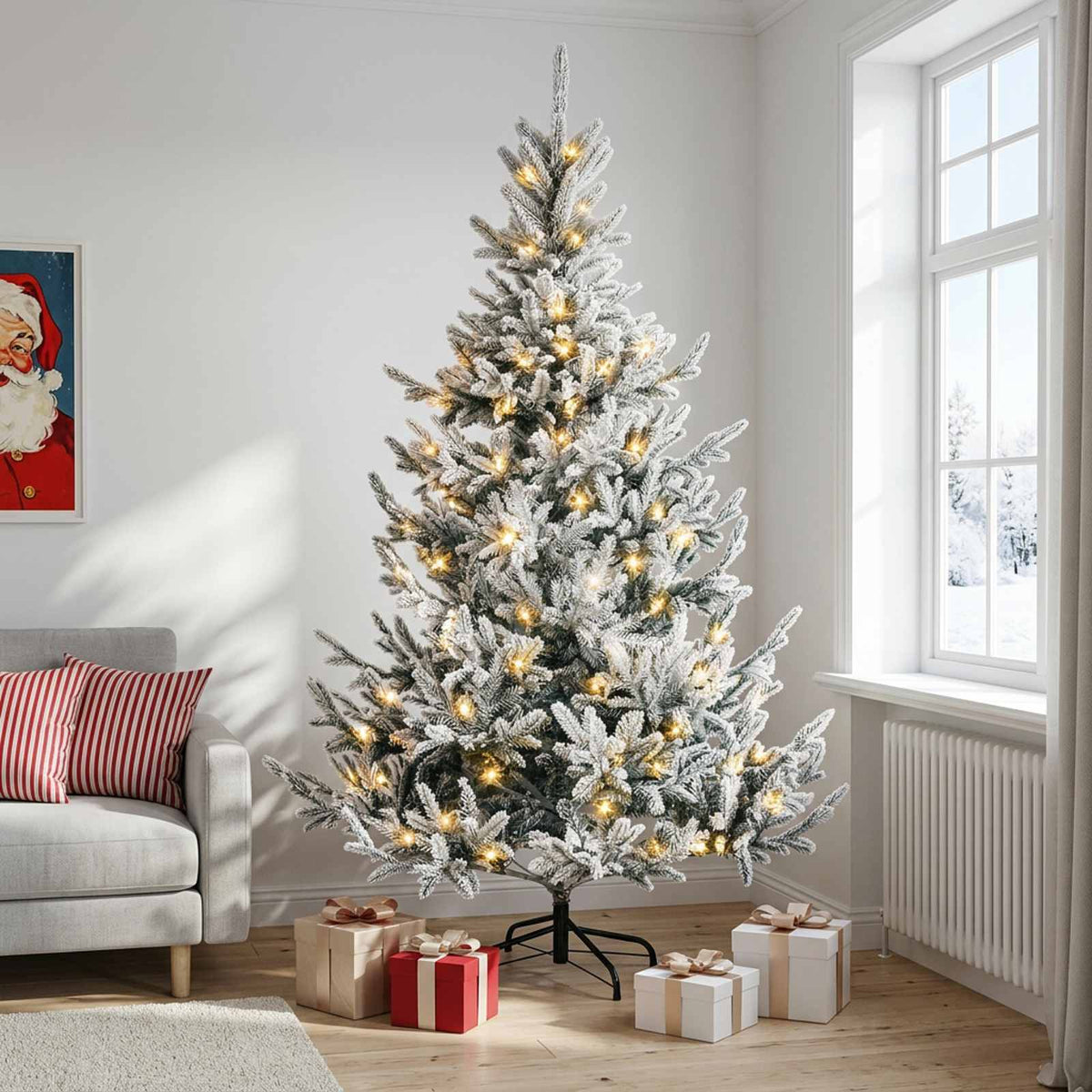 Artificial Christmas Tree Bauble LEDs Green White