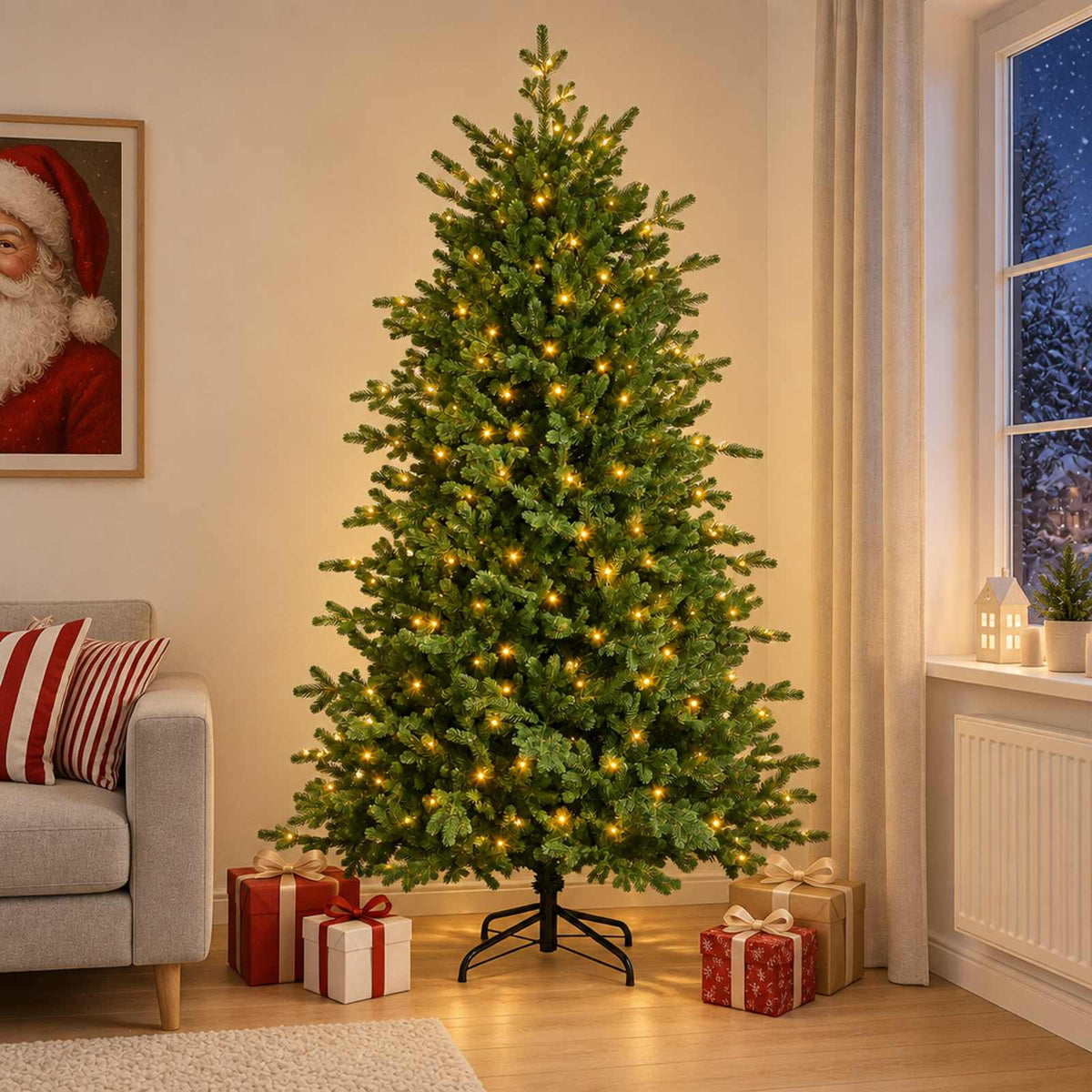 Artificial Christmas Tree with Bauble 150 LEDs 120 cm with LEDs