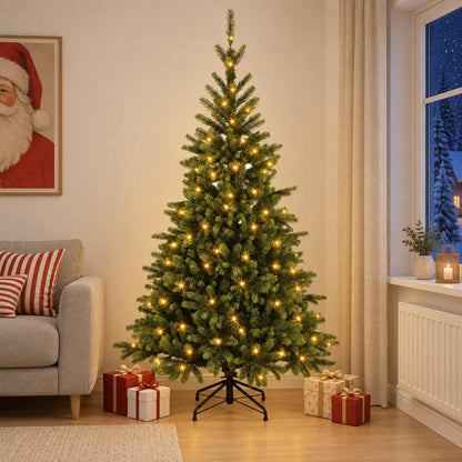 Artificial Christmas Tree with Bauble 150 LEDs 120 cm with LEDs
