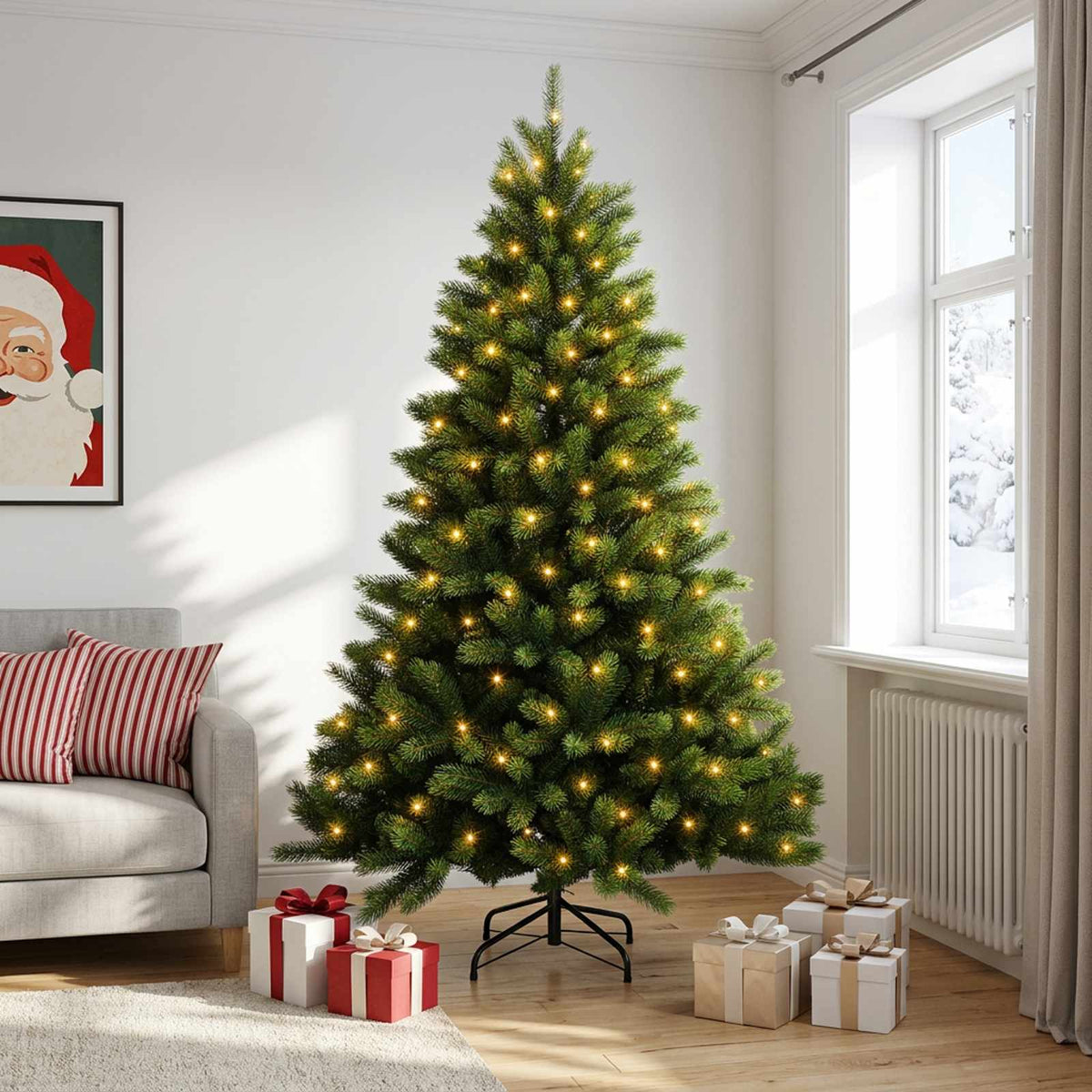 Artificial Hinged Christmas Tree LEDs Warm White