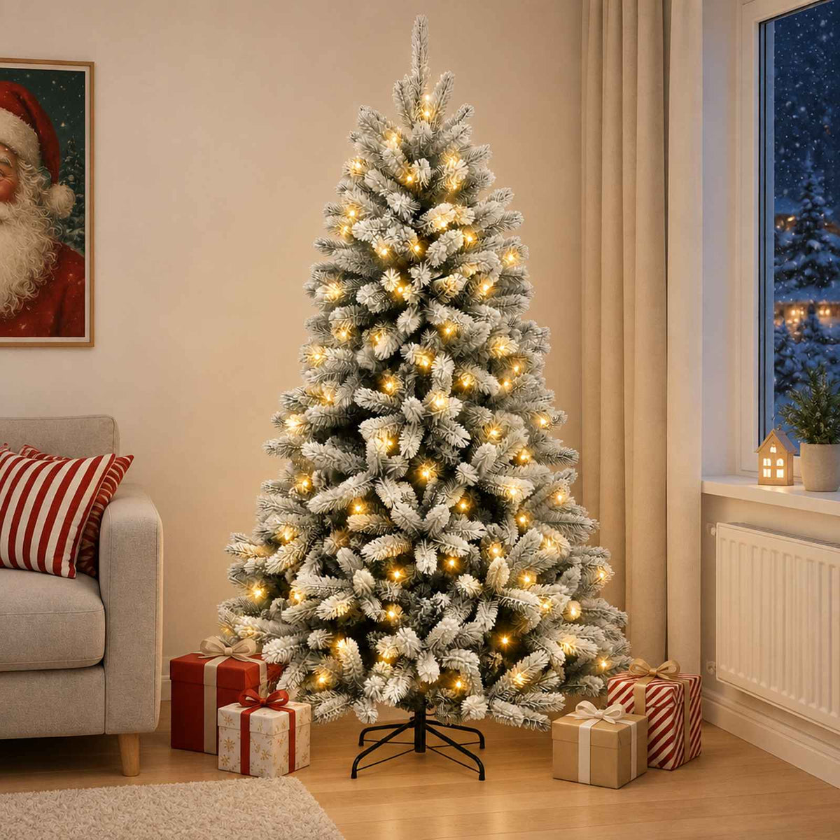 Artificial Hinged Christmas Tree LEDs Warm White