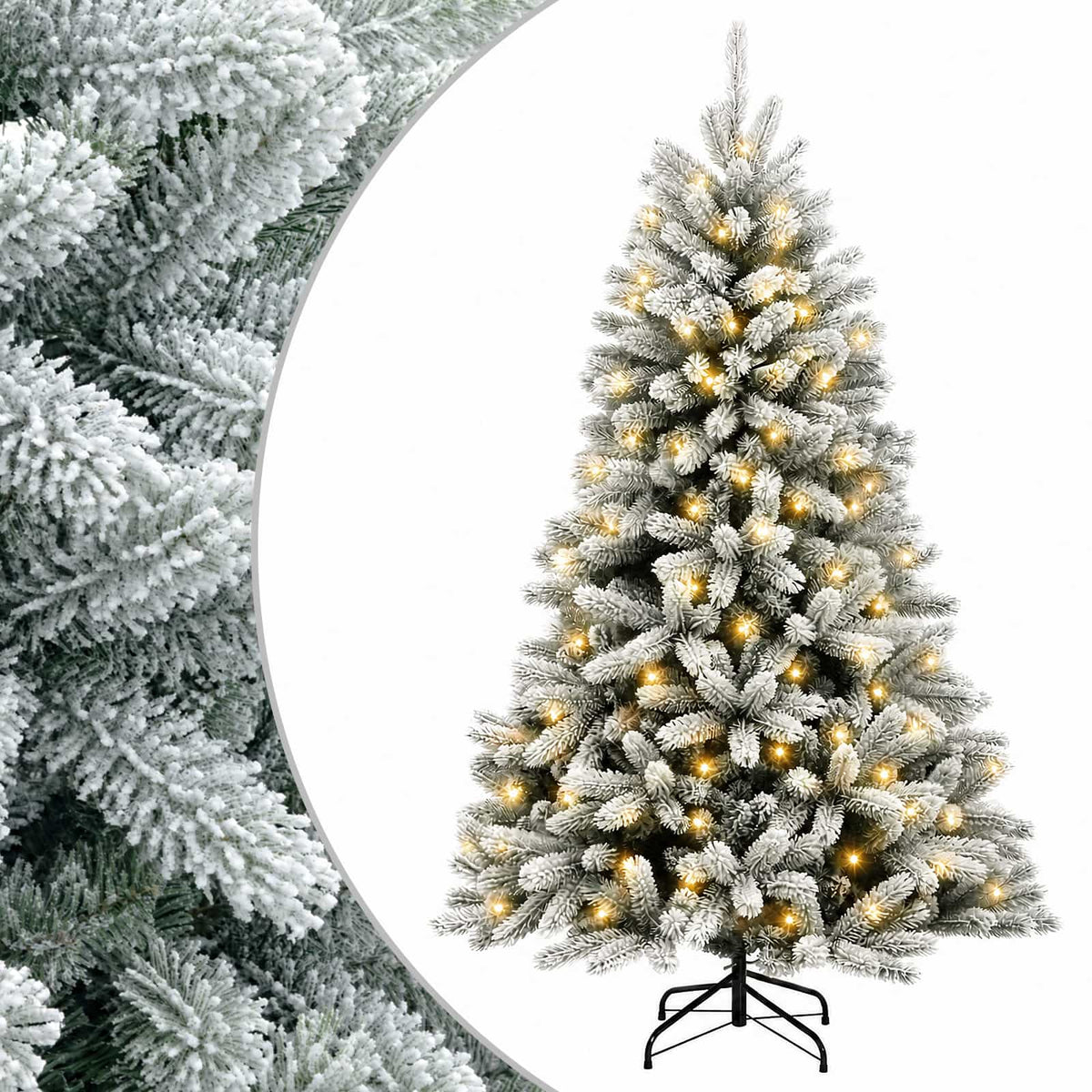 vidaXL Artificial Hinged Christmas Tree 120 cm 150 LEDs Warm White 2