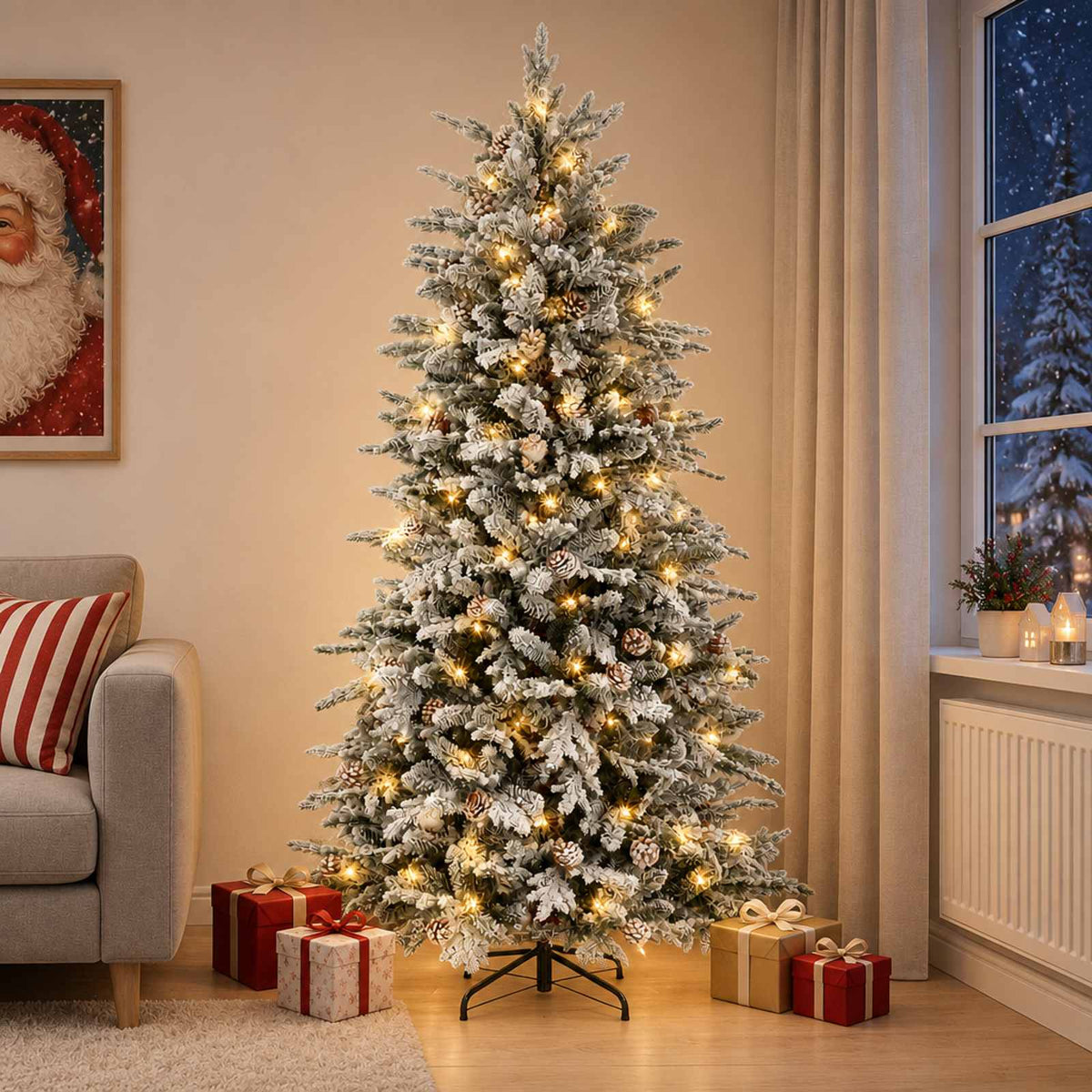 Artificial Hinged Christmas Tree LEDs Warm White