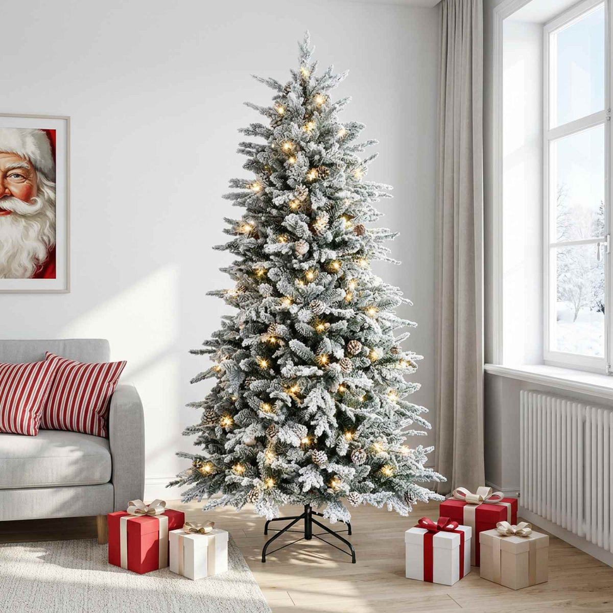 Artificial Hinged Christmas Tree LEDs Warm White