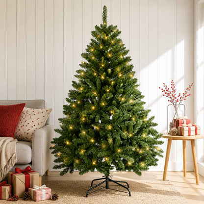 Artificial Christmas Tree with Bauble 120 cm Light green with 150 LEDs