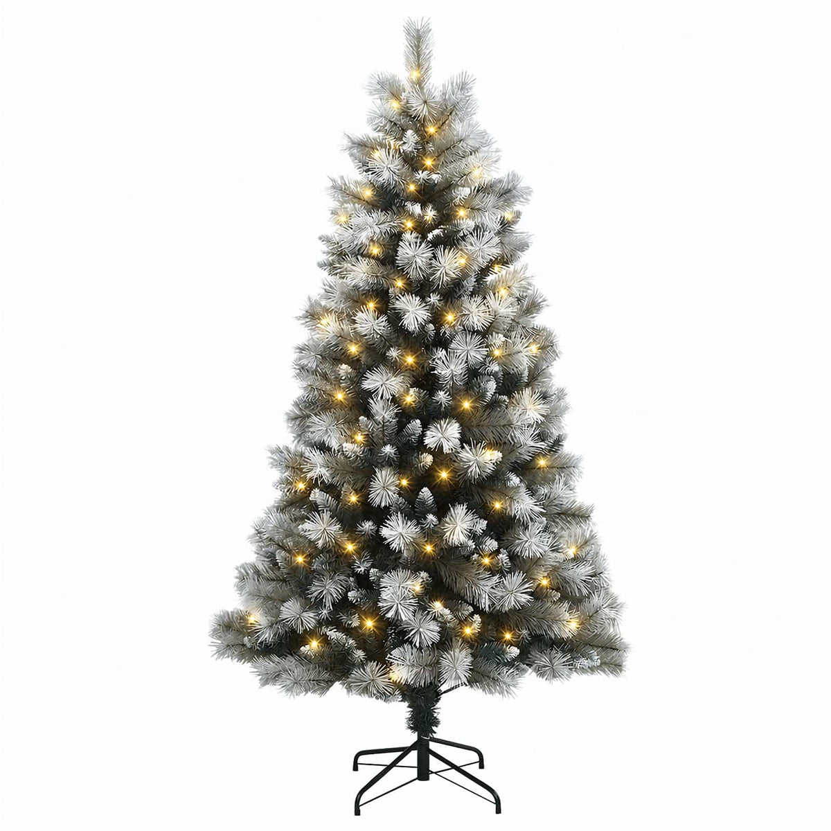 vidaXL Artificial Hinged Christmas Tree 120 cm 150 LEDs Warm White 4
