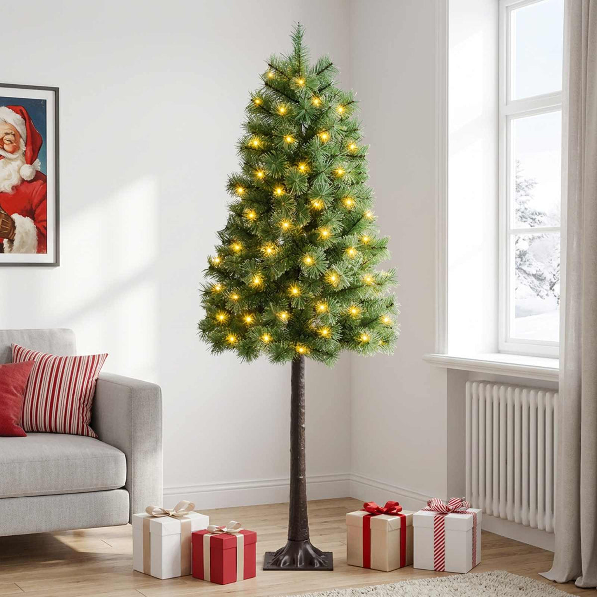 vidaXL Artificial Hinged Christmas Tree 120 cm 150 LEDs Warm White 3