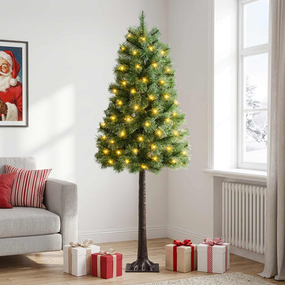 Artificial Hinged Christmas Tree with Baubles 150 LEDs Green 120 cm with LEDs