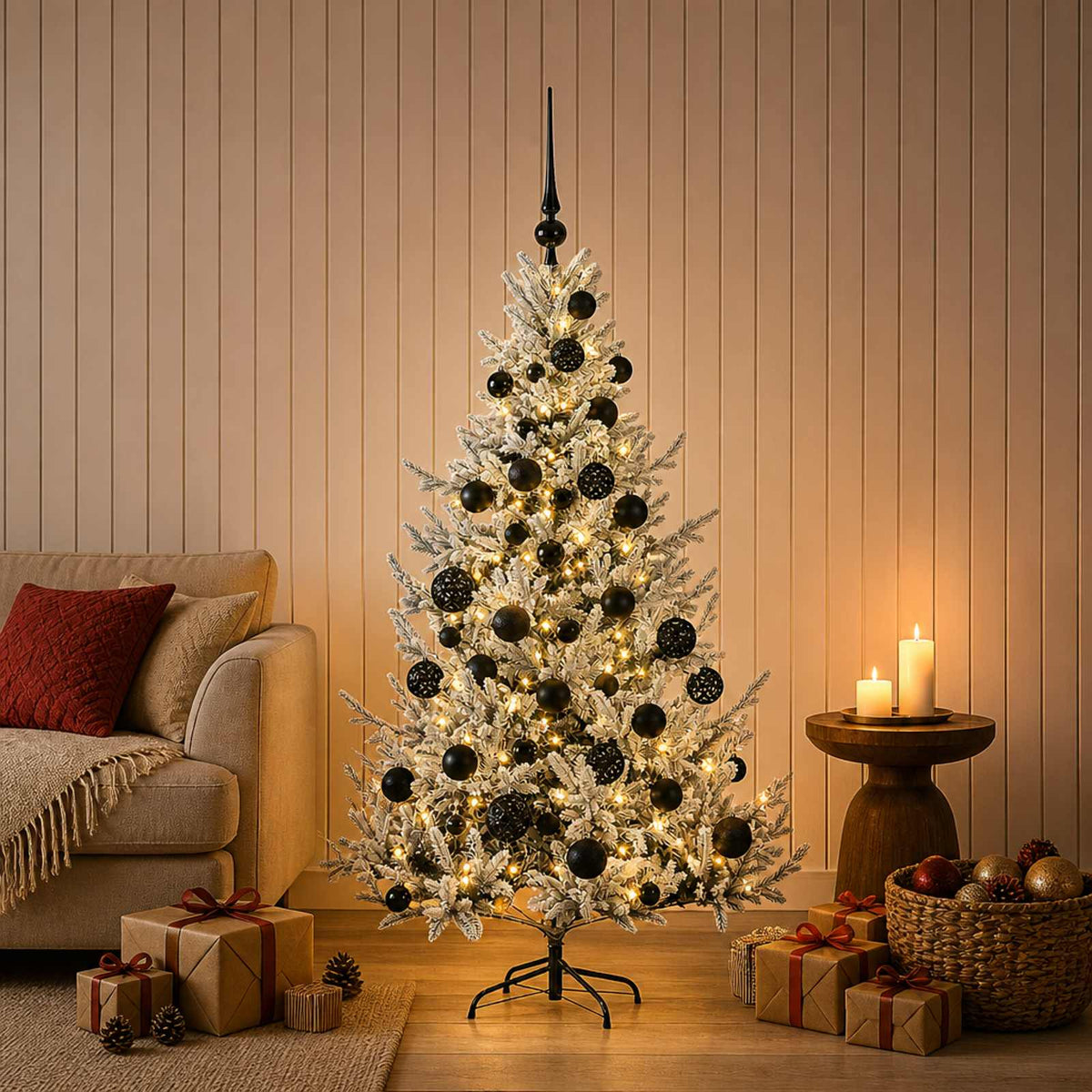 vidaXL Artificial Christmas Tree with Bauble 120 cm 150 LEDs 3