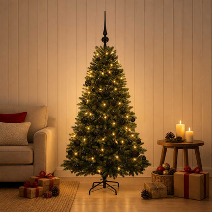 Artificial Christmas Tree Bauble LEDs black balls
