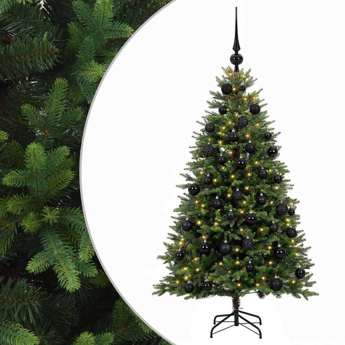 vidaXL Artificial Christmas Tree with Bauble 150 cm 150 LEDs 2