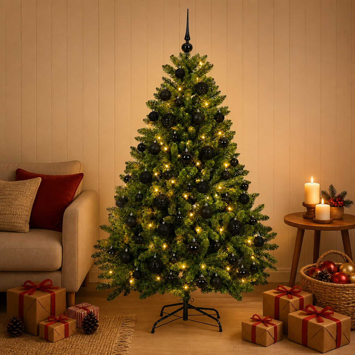 vidaXL Artificial Christmas Tree Light Green with Bauble 120 cm 1