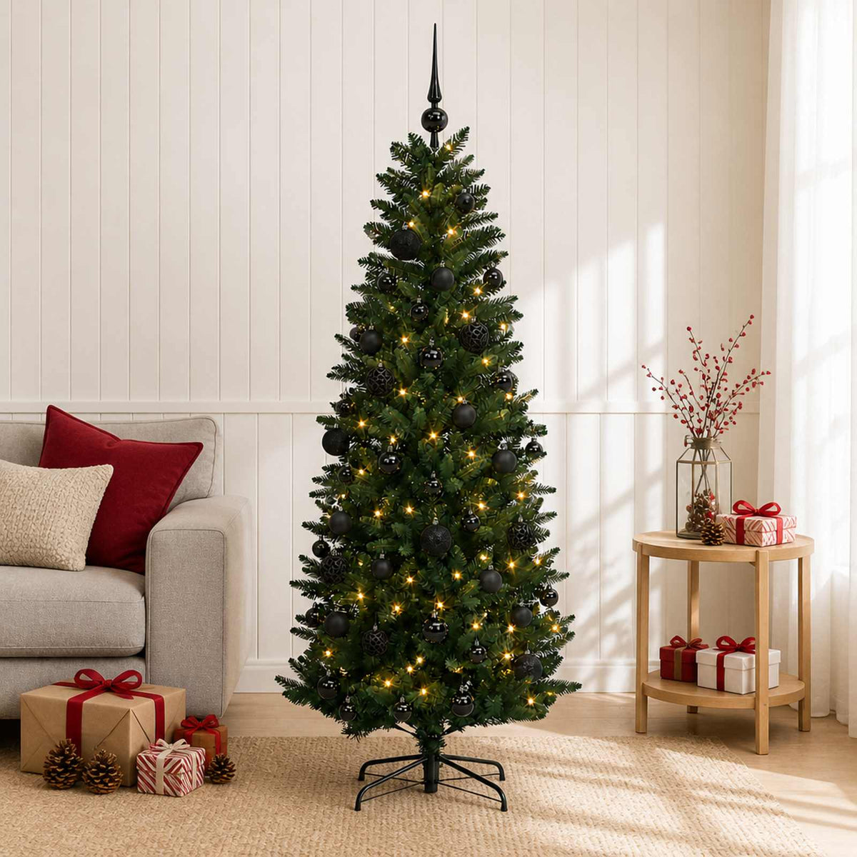 vidaXL Artificial Christmas Tree with Bauble 120 cm 150 LEDs 3