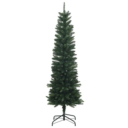 vidaXL Artificial Slim Christmas Tree with Bauble 150 cm 150 LEDs 5
