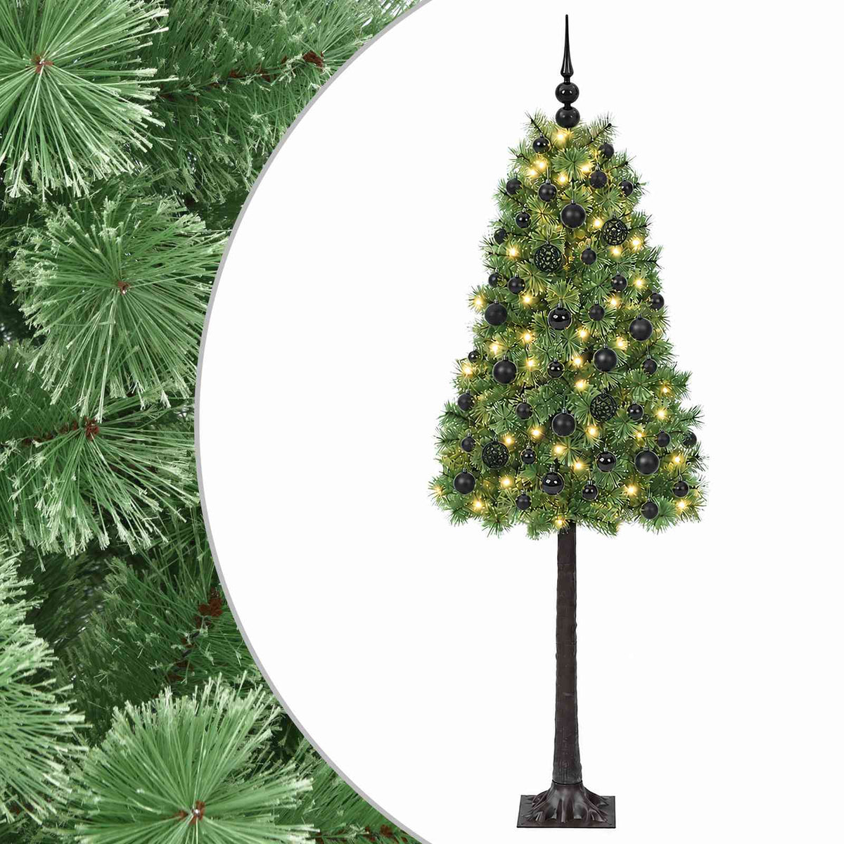 vidaXL Artificial Hinged Christmas Tree with Baubles 120 cm 150 LEDs 2