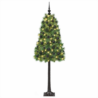 vidaXL Artificial Hinged Christmas Tree with Baubles 120 cm 150 LEDs 4
