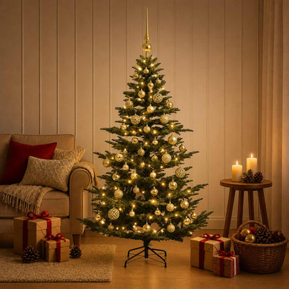vidaXL Artificial Christmas Tree with Bauble 150 LEDs Green Height 120 cm