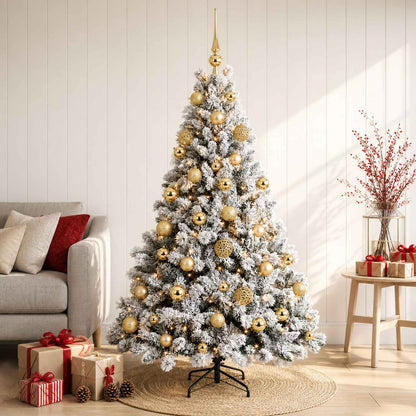 Artificial Christmas Tree Bauble LEDs Green White gold balls
