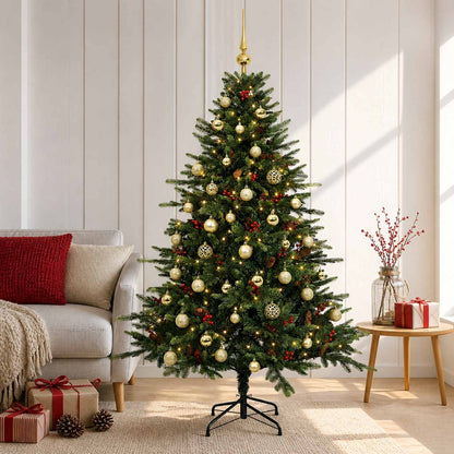 Artificial Christmas Tree Bauble LEDs Green gold balls