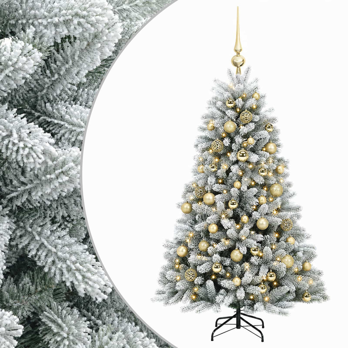 vidaXL Artificial Christmas Tree with Bauble 120 cm 150 LEDs 2