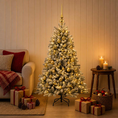 vidaXL Artificial Christmas Tree with Bauble 120 cm 150 LEDs 1