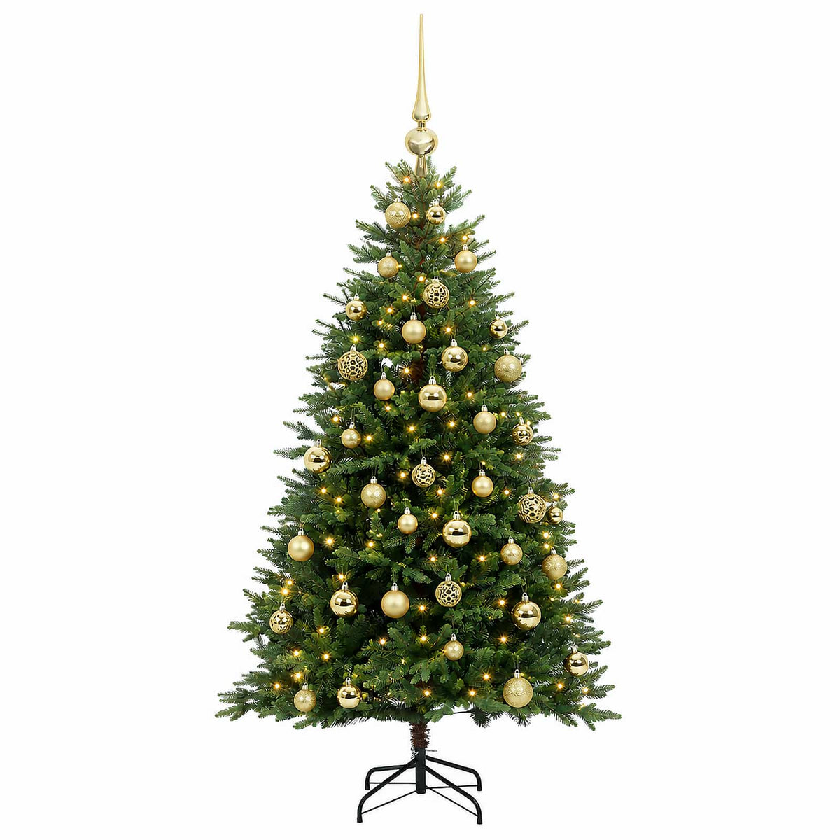 vidaXL Artificial Christmas Tree with Bauble 150 cm 150 LEDs 4