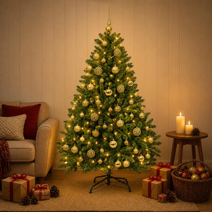 vidaXL Artificial Christmas Tree with Bauble 120 cm Light Green