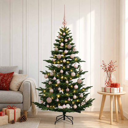 vidaXL Artificial Christmas Tree with Bauble 150 LEDs Green Height 120 cm