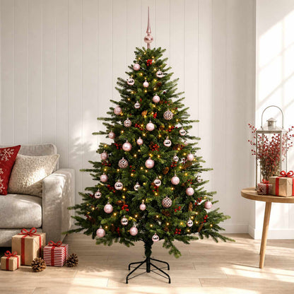 Artificial Christmas Tree Bauble LEDs Green pink balls