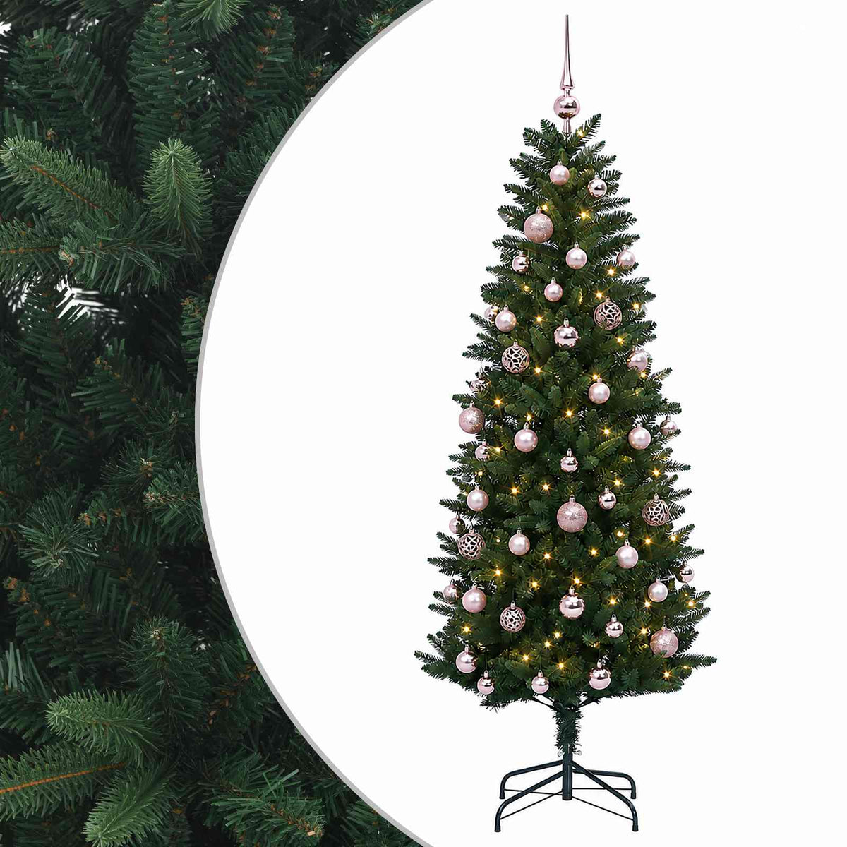 vidaXL Artificial Christmas Tree with Bauble 120 cm 150 LEDs 2