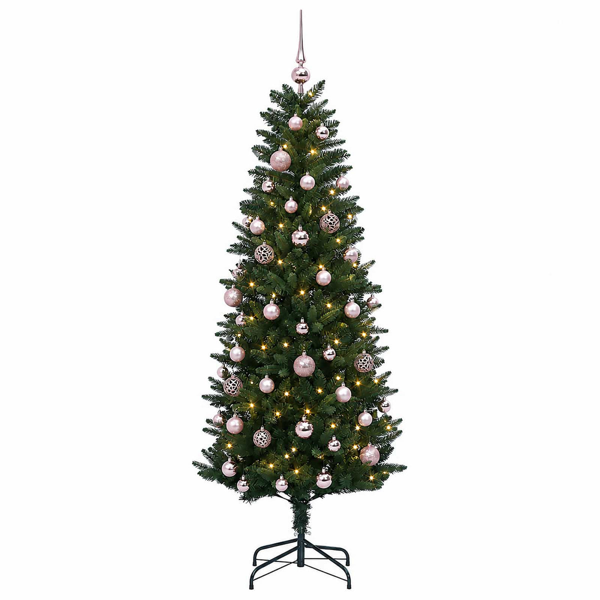 vidaXL Artificial Christmas Tree with Bauble 120 cm 150 LEDs 4
