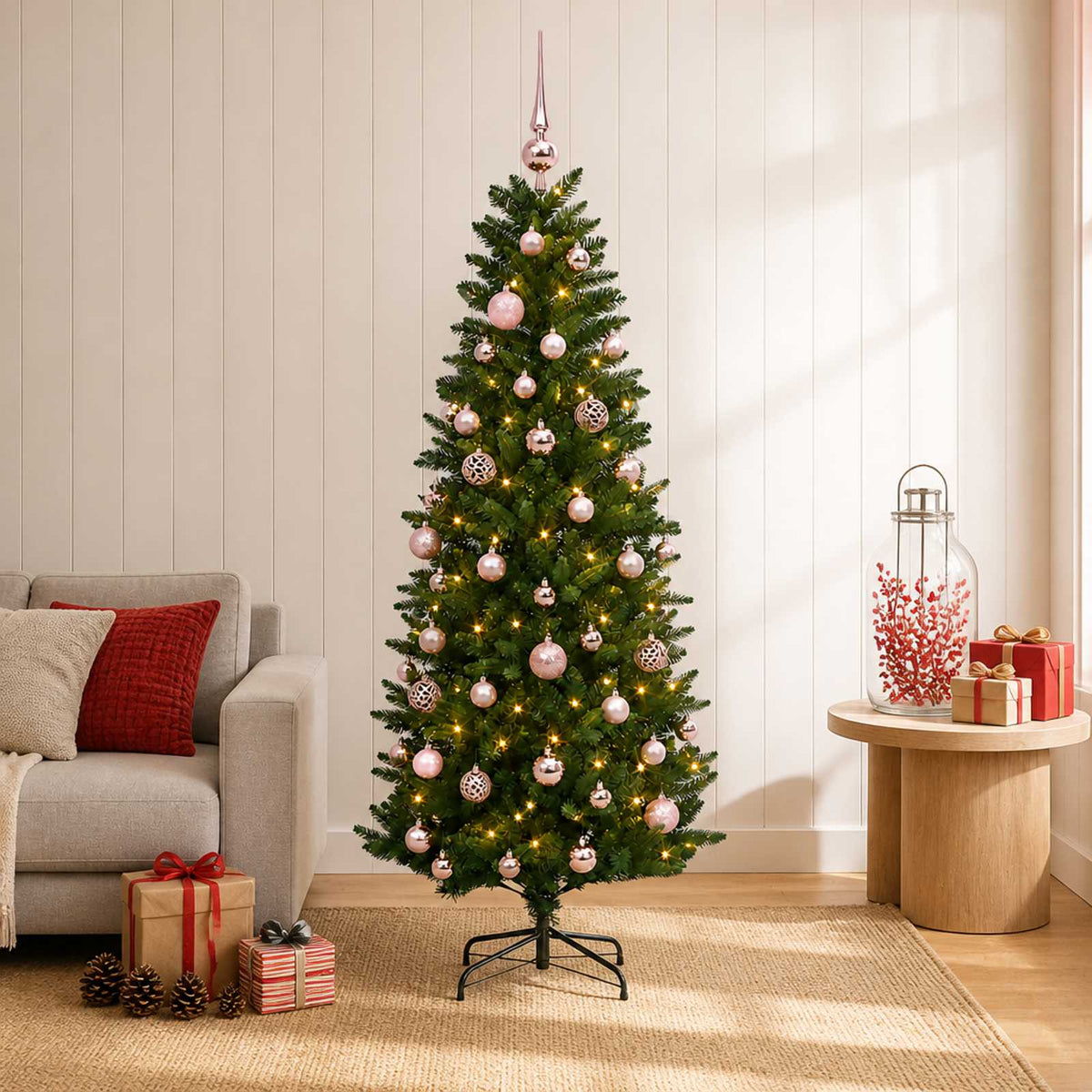 vidaXL Artificial Christmas Tree with Bauble 120 cm 150 LEDs 1