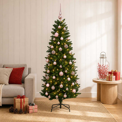 vidaXL Artificial Christmas Tree with Bauble 120 cm 150 LEDs 1
