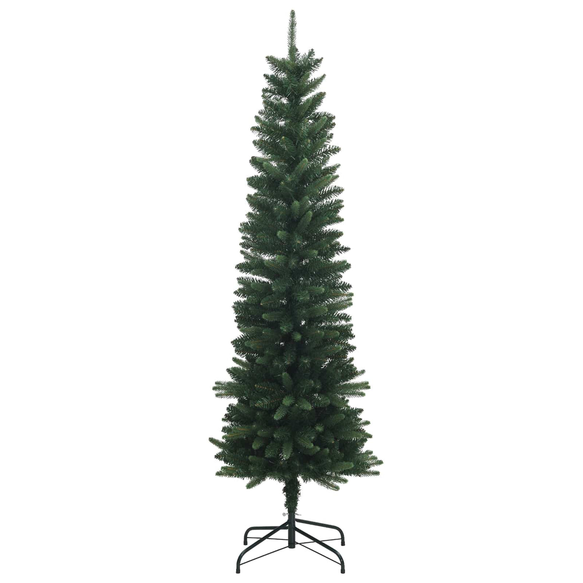 vidaXL Artificial Slim Christmas Tree with Bauble 150 cm 150 LEDs 5