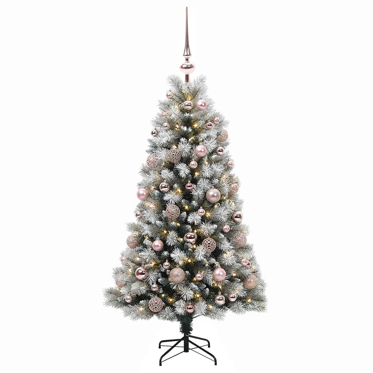 vidaXL Artificial Hinged Christmas Tree with Baubles 120 cm 150 LEDs 4