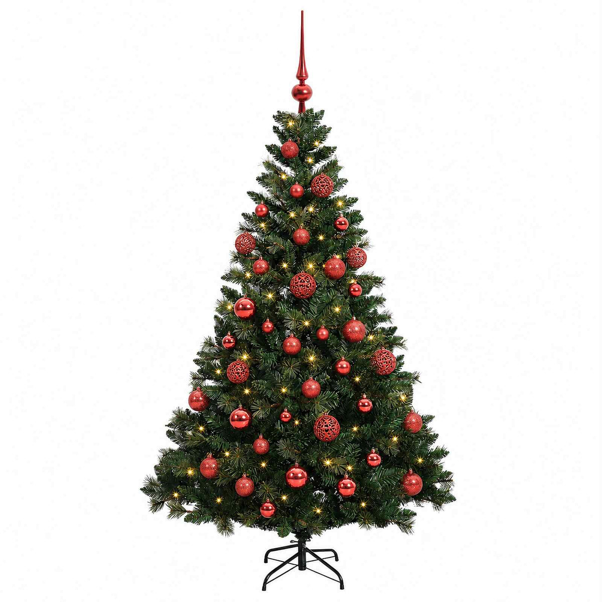 vidaXL Artificial Christmas Tree with Bauble 120 cm 150 LEDs 4