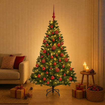 vidaXL Artificial Christmas Tree with Bauble 120 cm 150 LEDs 1