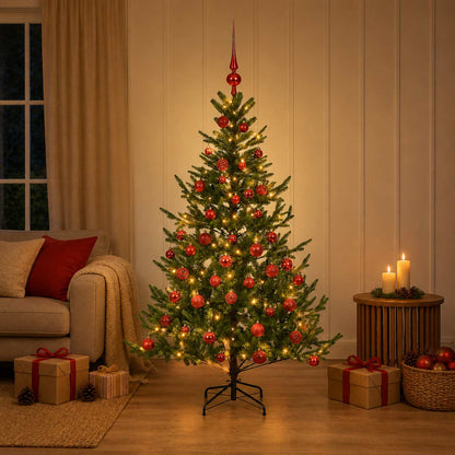 vidaXL Artificial Christmas Tree with Bauble 120 cm 150 LEDs 1