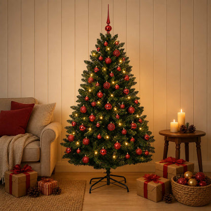 vidaXL Artificial Christmas Tree Dark Green with Bauble 180 cm 3