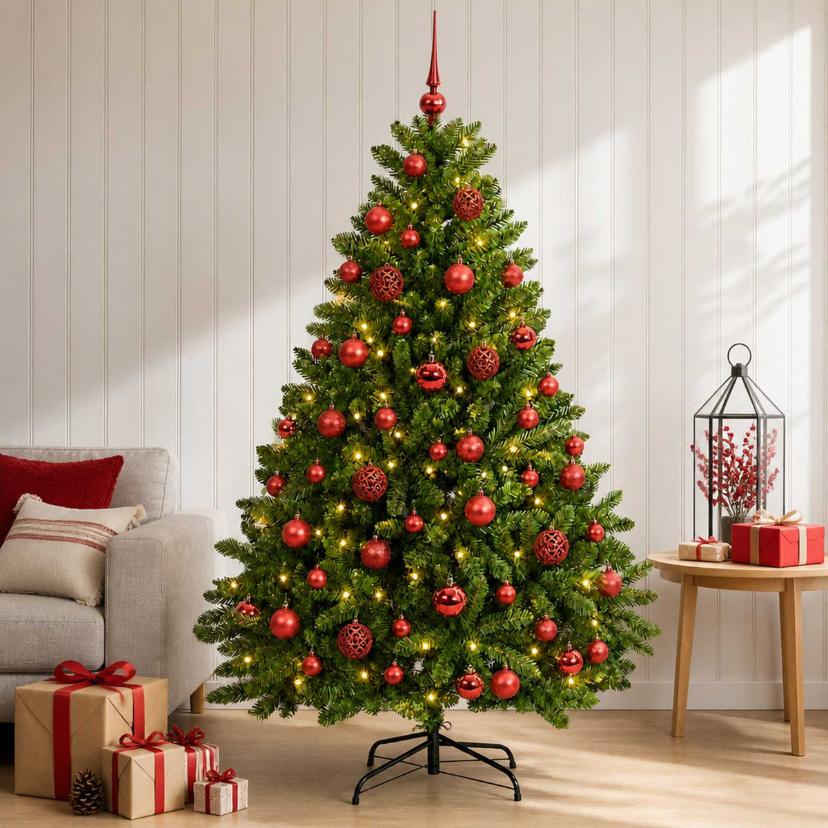 vidaXL Artificial Christmas Tree Light Green with Bauble 120 cm 3