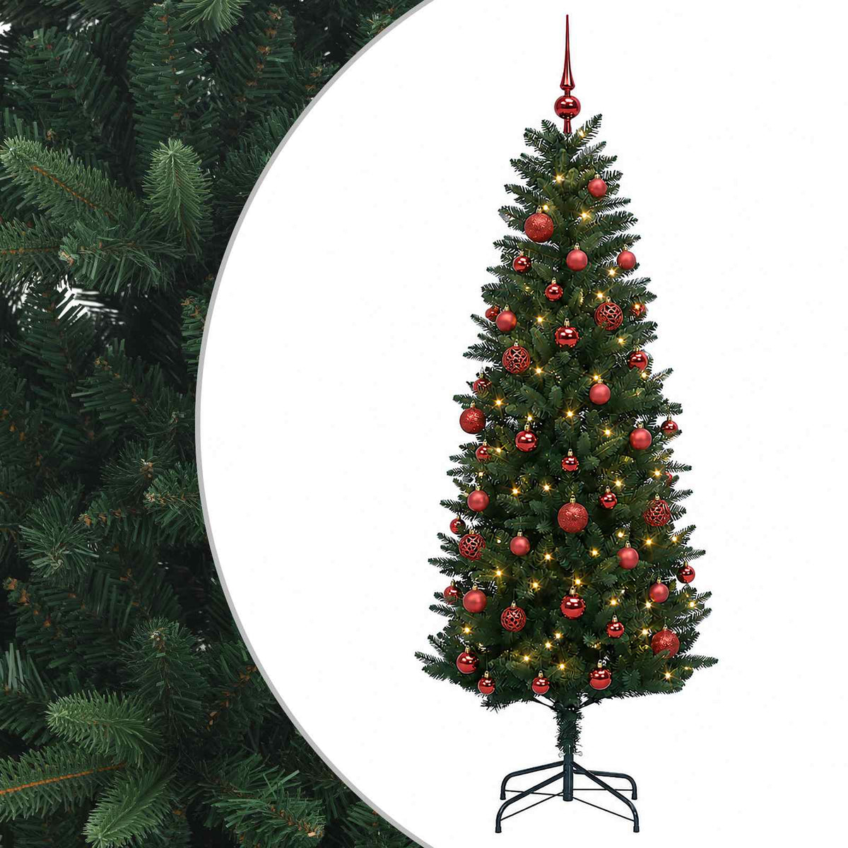 vidaXL Artificial Christmas Tree with Bauble 120 cm 150 LEDs 2