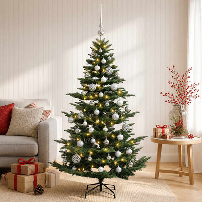 vidaXL Artificial Christmas Tree with Bauble 150 LEDs Green Height 120 cm