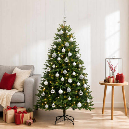vidaXL Artificial Christmas Tree with Bauble 150 cm 150 LEDs 3
