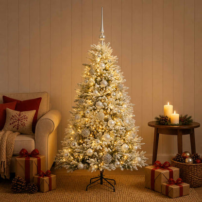 vidaXL Artificial Christmas Tree with Bauble 120 cm 150 LEDs 3
