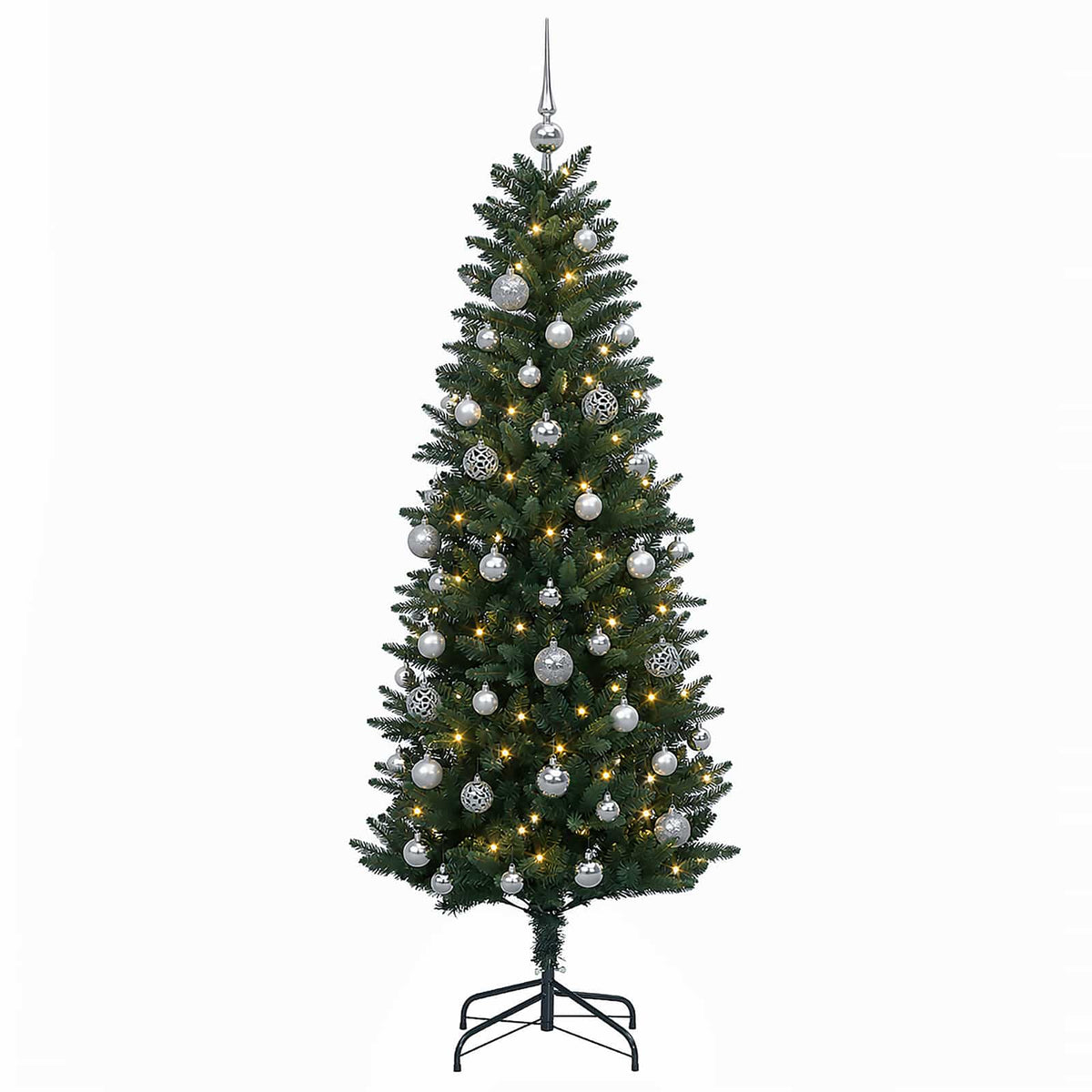 vidaXL Artificial Christmas Tree with Bauble 120 cm 150 LEDs 4