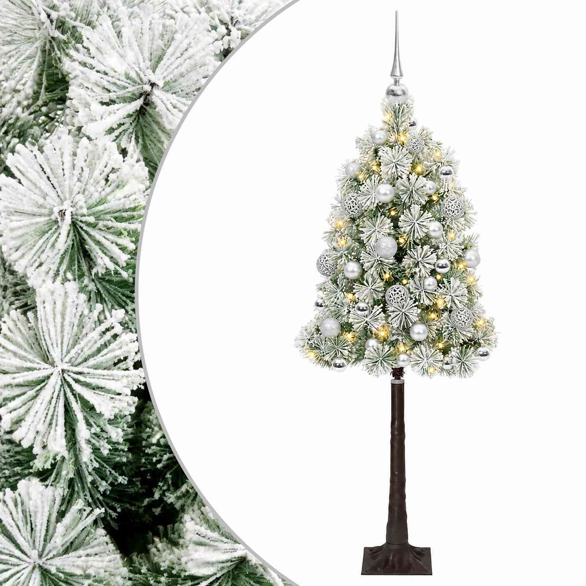 vidaXL Artificial Hinged Christmas Tree with Baubles 120 cm 150 LEDs 2